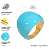 Chunky Open Twist Stackable Rings for Women, Blue Geometric Bold Enamel Crossover Statement Ring Band - Image 24