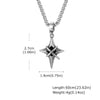 Minimalist Black Zircon Star Cross Pendant Stainless Steel Necklace for Men, Punk Hip Hop Jewelry Gifts - Image 7