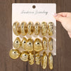 18 Pcs/Set Water Drop Earring For Women Vintage Exaggerated Geometric Twist Hoop Earrings Personalized Jewelry Gifts - Image 7