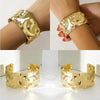 Ftcy 3PCS Chunky Gold Color Cuff Bracelets for Women Irregular Minimalist Bangle Bracelets Set Open Wide Bangle Arm Cuff Jewelry - Image 4