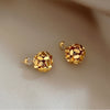 Handwoven Irregular Small Ball Earrings for Women and Man Golden Color Metal 3D Design Accessory Feel Jewelry - Image 5