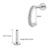 Titanium C-Shaped Hoop Earring with CZ 16G Dainty Half Circle Open Hoop Helix Earlobe Piercing Jewelry - Image 8