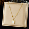316L Stainless Steel Simple Versatile Zircon Geometry Flowers Bowknot Series Pendant Necklace Lady Classic Charm Jewelry - Image 33
