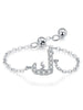 Silver Simplicity 26 Letters Zircon Ring For Women Engagement Wedding Jewelry - Image 33