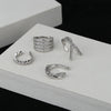 4Pcs/1Pcs Creative Silver Color Zirconia Clip on Earrings for Women Geometric Ear Cuff Without Piercing Girl Jewelry - Image 3