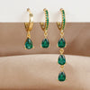 3PCS Multicolor Zircon Water Drop Small Hoop Earrings Set for Women Stainless Steel Pendant Piercing Jewelry - Image 6