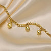 Gold Plated Anklets Stainless Steel, Dainty Bell Charm Adjustable Figaro Chain Link Ankle Gifts - Image 3