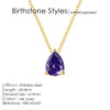 Stainless Steel Teardrop Pendant Necklace with Colorful Stone Details - Image 18