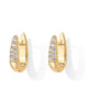 Oval Drop Hoop Earrings with Clear Stone Details in Gold-Tone or Silver-Tone - Image 10