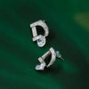 Japanese and Korean Women's Earrings. D Letter Inlaid with Zircon, Women's Earrings on the Internet - Image 3
