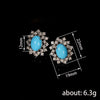 Oval Blue Imitation Turquoise Stud Earrings for Women Bohemia Vintage Style Cubic Zirconia Ear Studs Daily Party Jewelry - Image 5