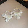 Handmade White Imitation Pearl Dangle Earrings for Women French Elegant Bridal Wedding Romantic Flower Tassel Pendant Earring K1 - Image 15