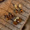 Brown Resin Tiger Eye Stone Dangle Earrings for Women Silver Needle Earring Personality Melard Color Jewelry - Image 6