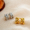 Stainless Steel Mini Knot Stud Earrings for Women Vintage Gold Plated Metal Twist Statement Earring Jewelry Gift - Image 2