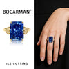 Bocarman Rectangular Ice Cut Mint Green Cubic Zirconia Copper Ring For Women Vintage Engagement Wedding Adjustable Jewelry - Image 22