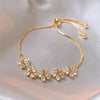 Rhinestone Bracelet Ladies Stars Flower Charm Wristlet Bracelets Gold Color Adjustable Bangle Wedding Jewelry - Image 7