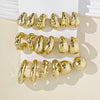 Vintage Ccb Drop Sphere Hoop Earrings Set Irregular Twist C Shape Women Accessories - Image 3