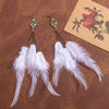 Bohemian Exaggerated Long Natural Feather Earrings for Women Vintage Rhinestone Water Drop Dangle Earring Party Wedding Jewelry - Image 6