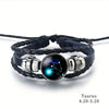 Vintage 12 Zodiac Sign Leather Bracelet Sporty Constellation Glass Snap Button Bracelets For Men Women - Image 8
