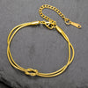 Love Knot Double Snake Chain Bracelet in Stainless Steel - Image 1