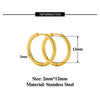 Stainless Steel Hoop Earrings in Gold-Tone or Steel-Tone - Image 12