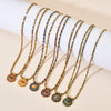 Stone Small Beads Chain Necklace for Women Bohemian Stainless Steel Charms Eye Enamel Collar Jewelry Gift - Image 1