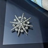 Rhinestone Snowflake Brooches Simple Flower Brooches For Women Men Clothing Pins Shiny Jewelry Gifts - Image 2