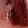 Stainless Steel Textured Metal Round Hoop Earrings for Women Gold Color Geometric Circle Earrings Jewelry - Image 4