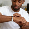 Black Stone Bead Bracelet with Tiger's Eye Color Options - Image 3