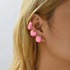 Cute Enamel Pink Geometric Round Heart Hoop Earrings Minimalist Gold Color Copper CZ Zirconia Hoop Huggies Korean Jewelry Gifts - Image 2