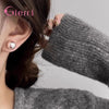 Elegant Pink Glossy Pearl Stud Earrings For Women Silver Earrings Wedding Party Geometric Jewelry Gift - Image 16