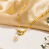 Elegant Pearl Pendant Necklace for Women, Stainless Steel Chain&OT Buckle Anti Rust Jewelry - Image 4