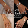 2pcs Simple Design Geometric Open Bracelet Ring Set, Women's Personalized Holiday Party Accessories Gifts - Image 2