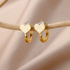 Stainless Steel Heart Earrings For Women Gold Color Zircon Love Heart Drop Earring Wedding Aesthetic Jewelry Gift - Image 16
