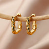 Vintage U-Shape Square Hoop Earrings For Women Stainless Steel Geometric Square Earring Wedding Aesthetic Jewerly Gift - Image 1
