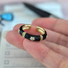 Silver Open Finger Ring Golden Enamel Donut Dazzling Geometric Punk For Women Jewelry Gift - Image 14