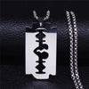 Gothic Blade Razor Pendant Necklaces Men Black Color Stainless Steel Chain Necklace Aesthetic Jewelry N423S01 - Image 1