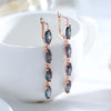 Geometric Colorful Zircon Long Dangle Earrings for Women Accessories Rose Gold Color Daily Jewelry - Image 3