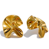 316l Stainless Steel Irregular Flower Stud Earrings Metal Creative Modern Jewelry Women Gift - Image 8