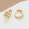 Gold Color Metal Double Layered Huggie Hoop Earrings for Women Girls Crystal Geometric Catilage Earrings Jewelry - Image 5