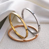 Oval Smooth Bracelet Bangle Minimalist Gold Sliver Charm Jewelry Gifts for Women - Image 6