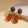 Metal Wrap Resin Irregular Dangle Earrings Simple Vintage Earrings Women Daily Jewelry Accessories - Image 7