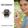 Bocarman Rectangular Ice Cut Mint Green Cubic Zirconia Copper Ring For Women Vintage Engagement Wedding Adjustable Jewelry - Image 14
