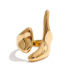 Casting Pvd Plated Stainless Steel Metal Geometric Adjustable Creative Ring Women Daily Jewelry Accessories - Image 8