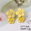 Flower Hanging Earrings for Women Pink White Color Translucent Petals Crystal Imitation Pearl Female Dangle Earrings - Image 9