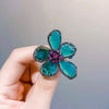 Crystal Flower Big Open Ring for Women Party Summer Holiday Statement Jewelry - Image 15