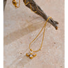 Delicate Shiny Cubic Zirconia Flower Pendant Chic Necklace Golden Plated Pvd Jewelry - Image 6