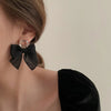Jewelry Korean Sweet Black White Bowknot Women Earrings Sweet Fabric Lace Bow Drop Earrings Jewelry Gift - Image 2