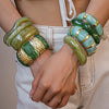 Wide Acrylic Cuff Bracelet with Irregular Geometric Design - Image 1