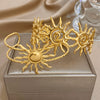 316L Stainless Steel Sunflower Open Cuff Bangles Bracelet Punk Y2K Gold Plated Charms Jewelry Women's Men Gifts - Image 6